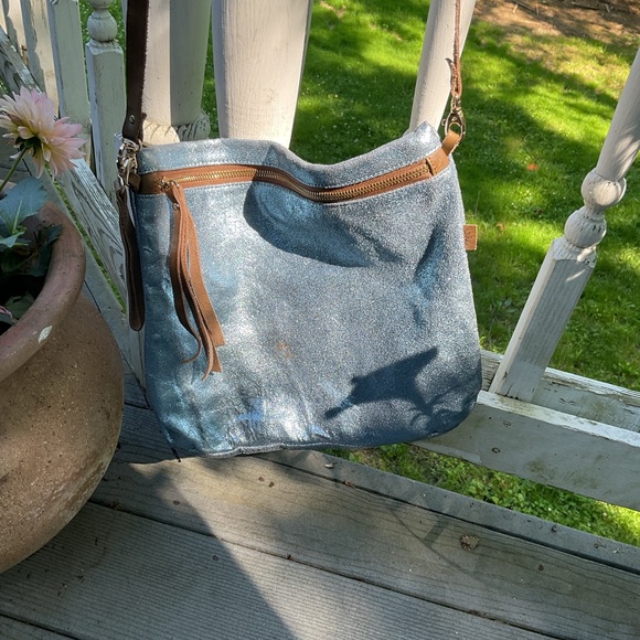 Head Regal Metallic Blue Crossbody Bag - Picture 2 of 5